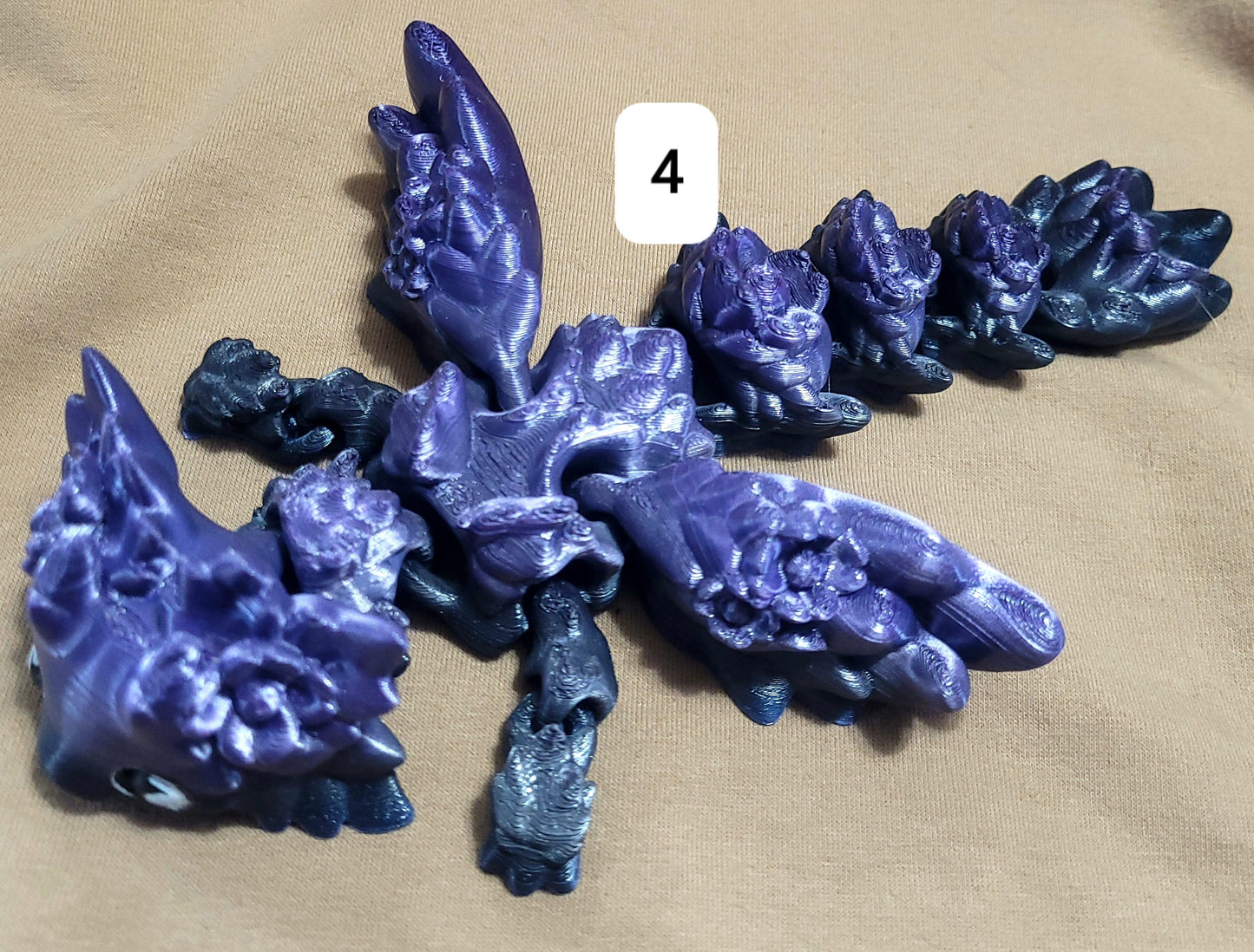 Articulated Kosha Dragon 8"x5" 3d Printed, PLA
