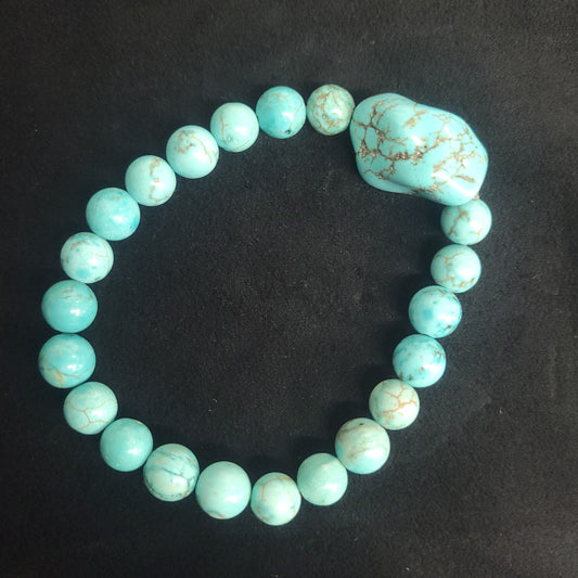 Turquoise Stone Stretch Bracelet Pendant