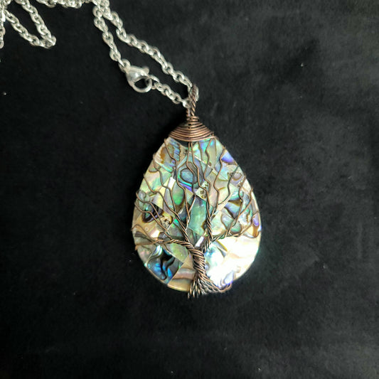 Abalone Shell Tree of Life Pendant