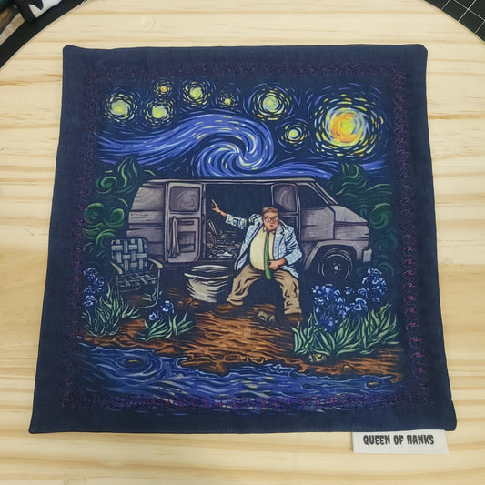 Night by The River, EDC Hank, 8"x8", Square