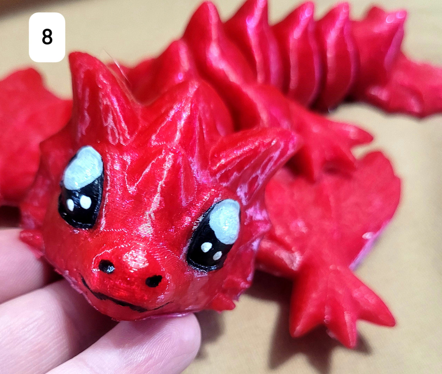 Articulated Cute Dragon 7.5"x5.5" 3d Printed, PLA