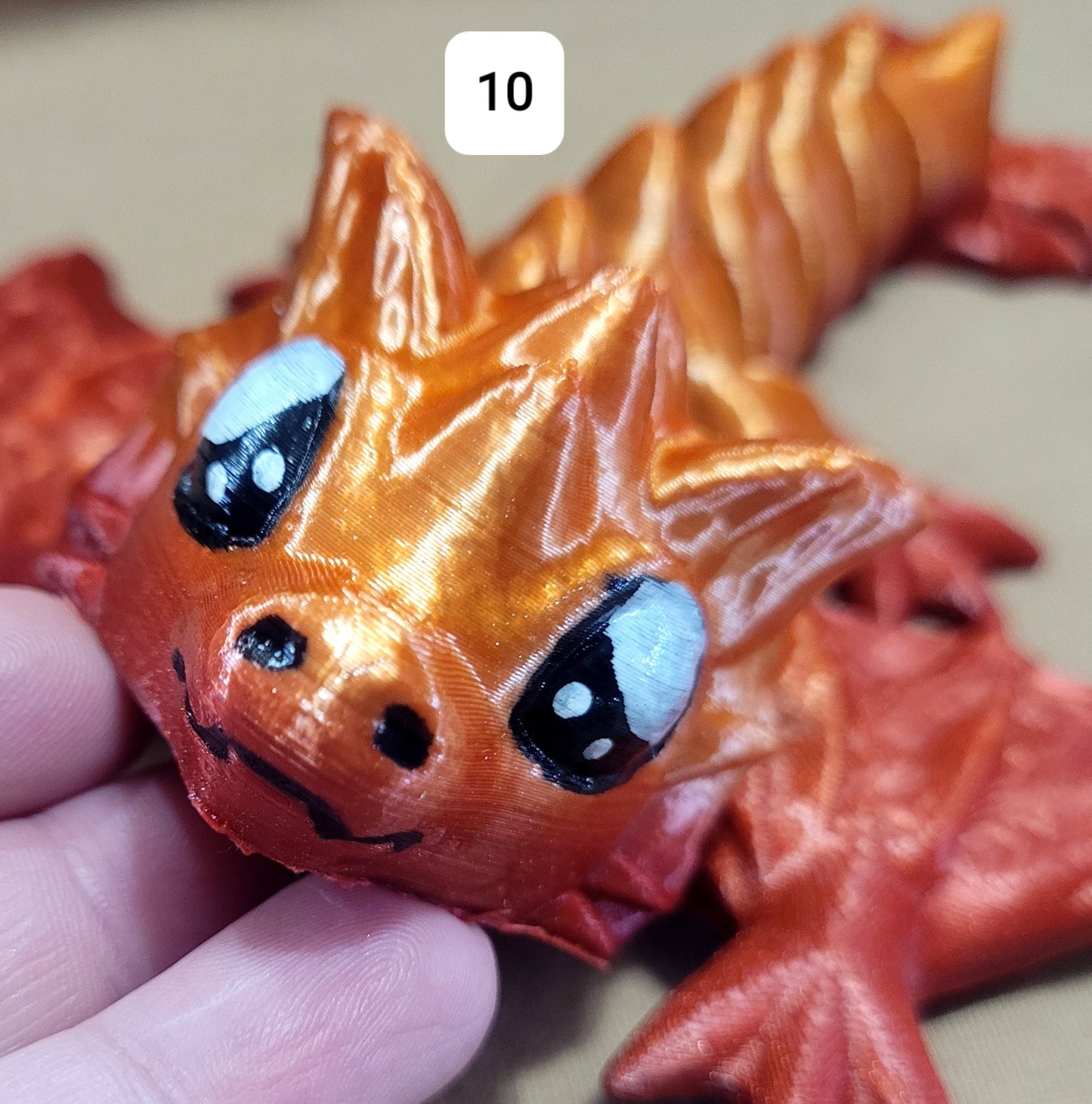 Articulated Cute Dragon 7.5"x5.5" 3d Printed, PLA