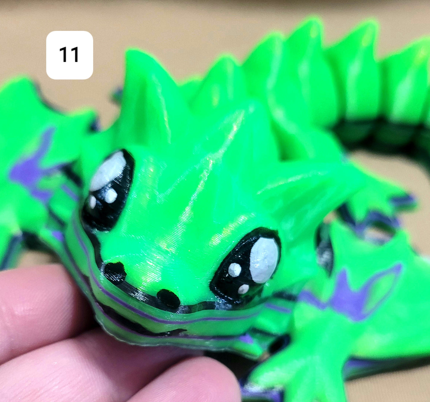 Articulated Cute Dragon 7.5"x5.5" 3d Printed, PLA