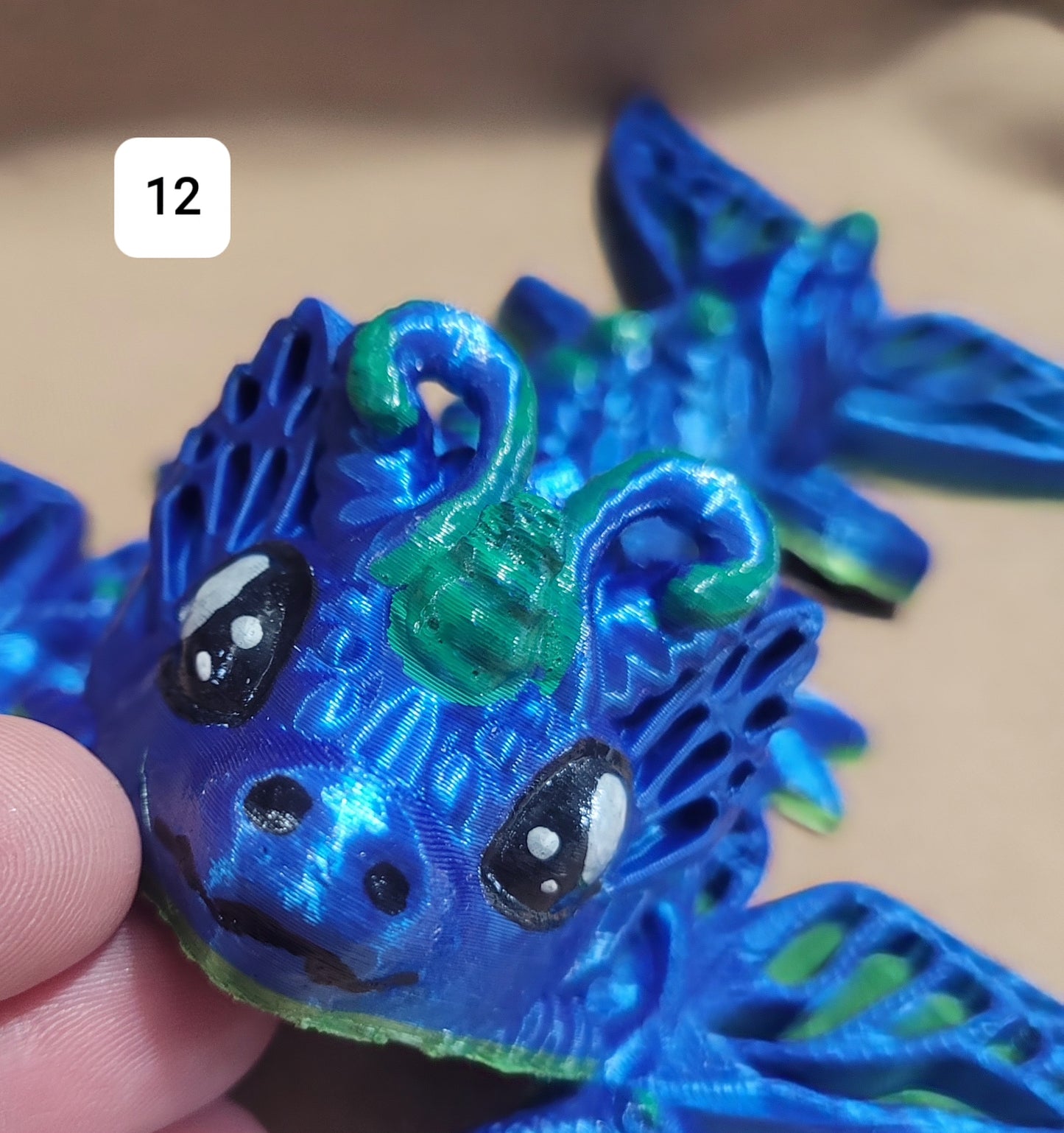 Articulated Butterfly Dragon 7"x 6" 3d Printed, PLA