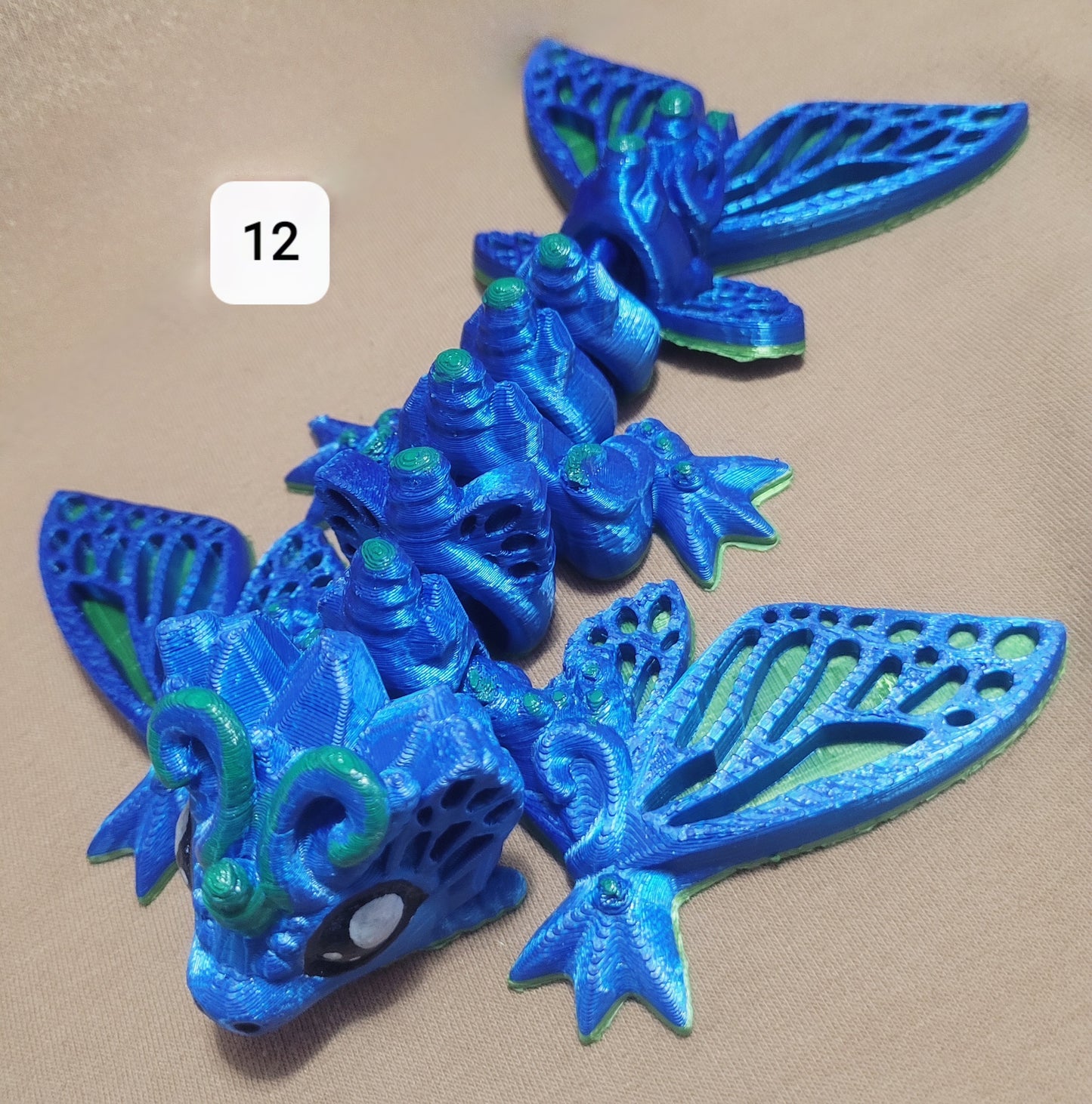 Articulated Butterfly Dragon 7"x 6" 3d Printed, PLA