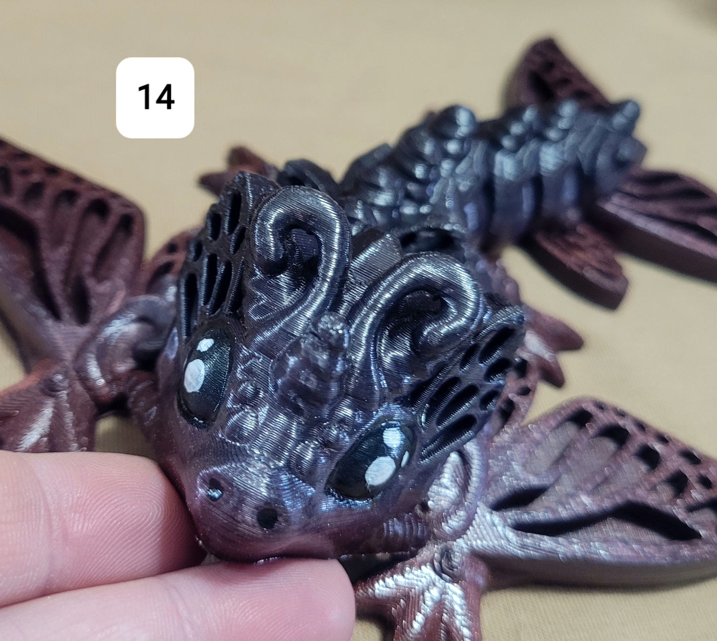 Articulated Butterfly Dragon 7"x 6" 3d Printed, PLA