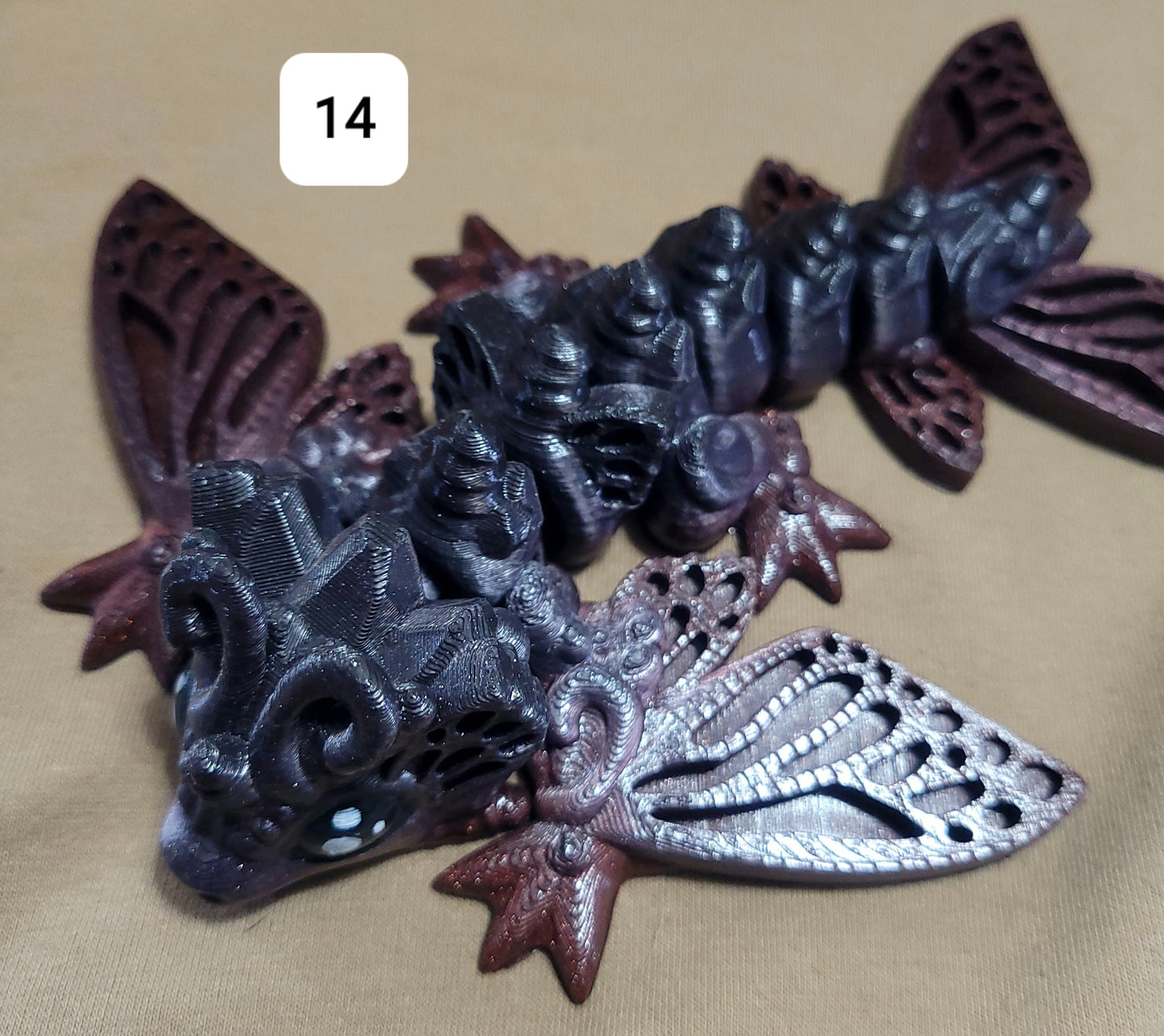 Articulated Butterfly Dragon 7"x 6" 3d Printed, PLA