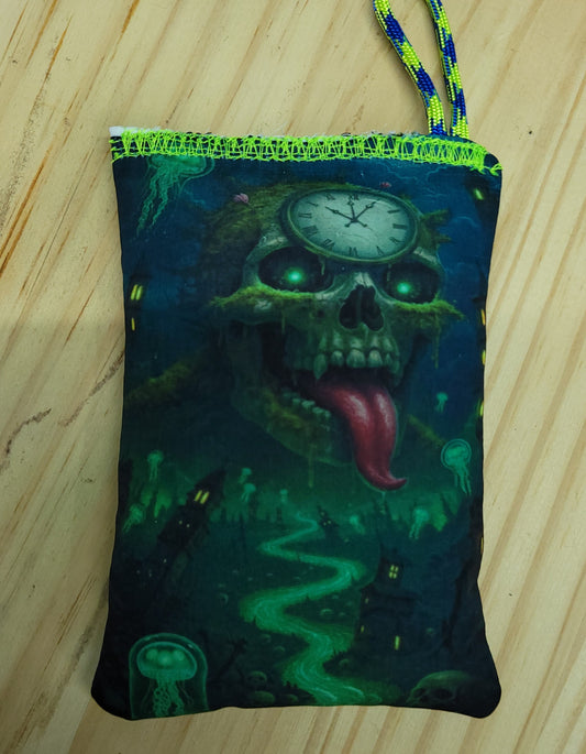 Time of Death, Halloween Clay Chalk Dry Bags, Disc Golf, Sports Dry Bag, 50% Clay, 50% Chalk