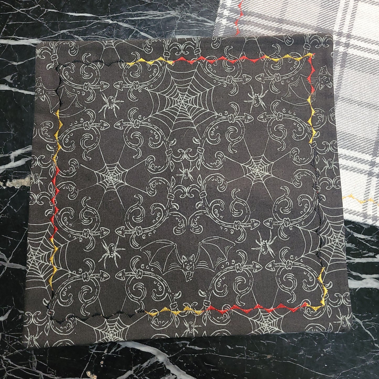 Black Cobb Web with Flannel Back EDC Hank , Handkerchief