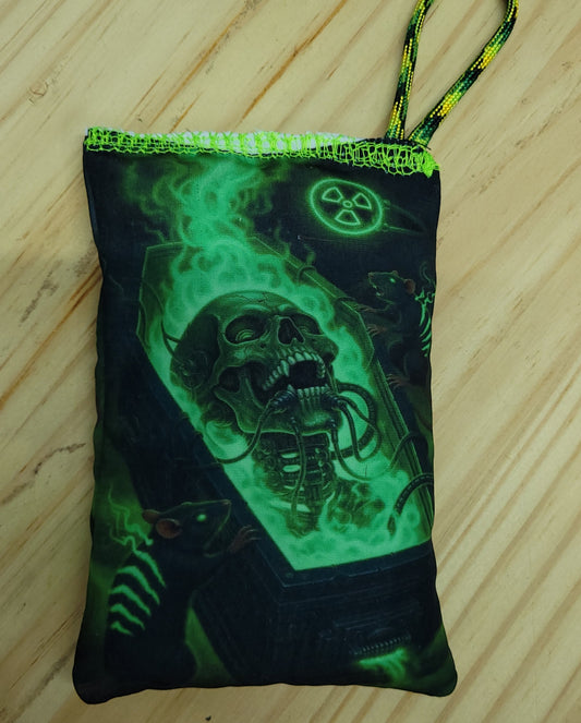 Skull in Coffin, Halloween Clay Chalk Dry Bags, Disc Golf, Sports Dry Bag, 50% Clay, 50% Chalk