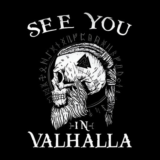 See you in Valhalla , EDC Hank, 8"x8", Square